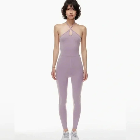 Aritzia Wilfred Free Ivy Jumpsuit Stretch Legging Purple Size Small - Picture 1 of 7